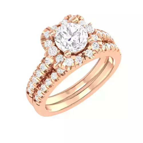 Halo Solitaire Ring - 137598 3D print model