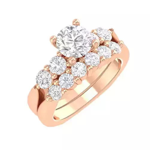 Solitaire Ring with Band - 137597