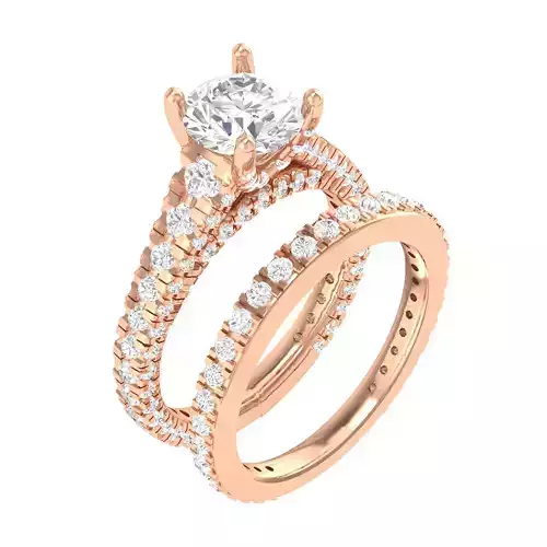 Solitaire Ring with Band - 137591