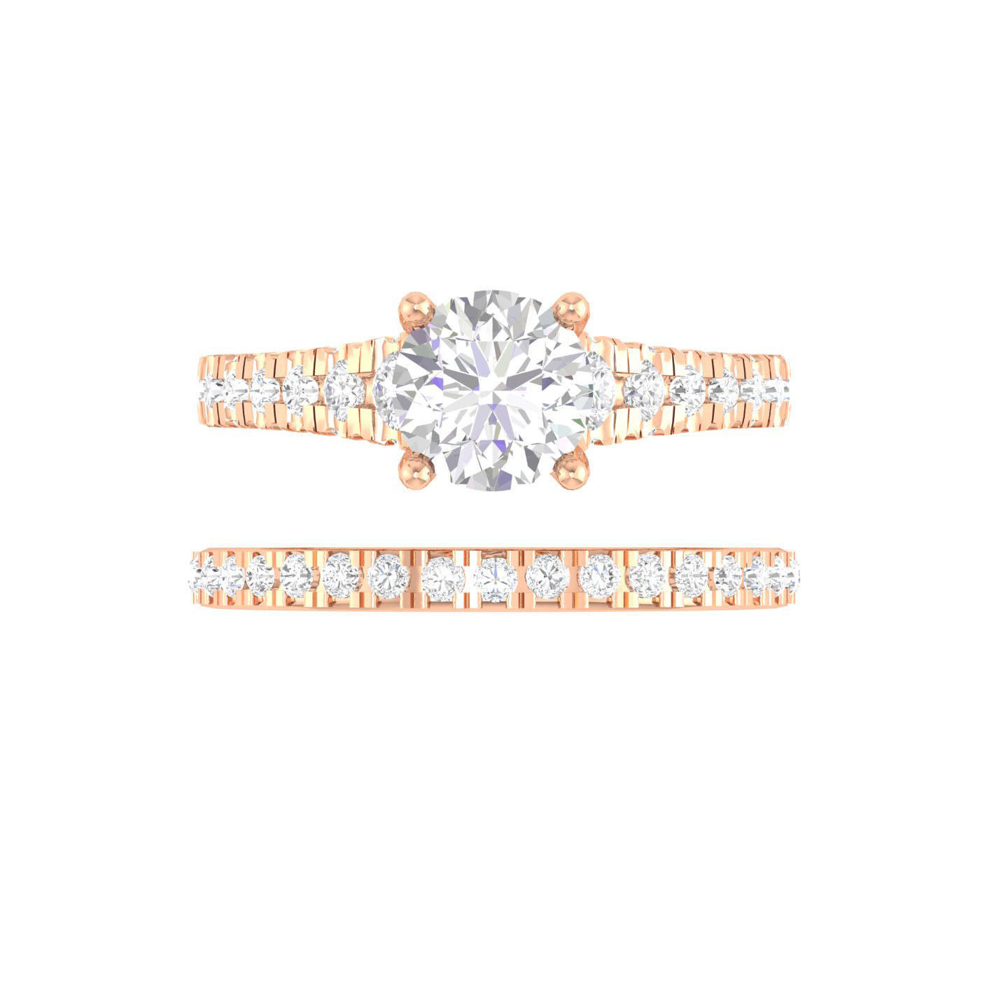 Solitaire Ring with Band - 137591 3D print model_1