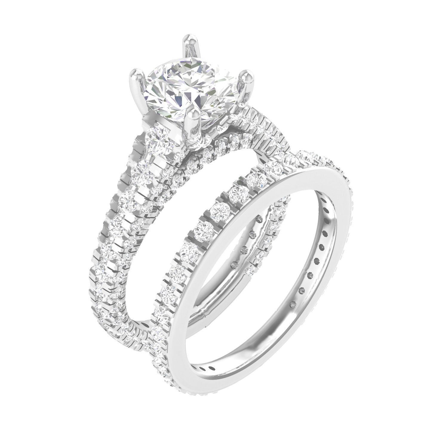 Solitaire Ring with Band - 137591 3D print model_7