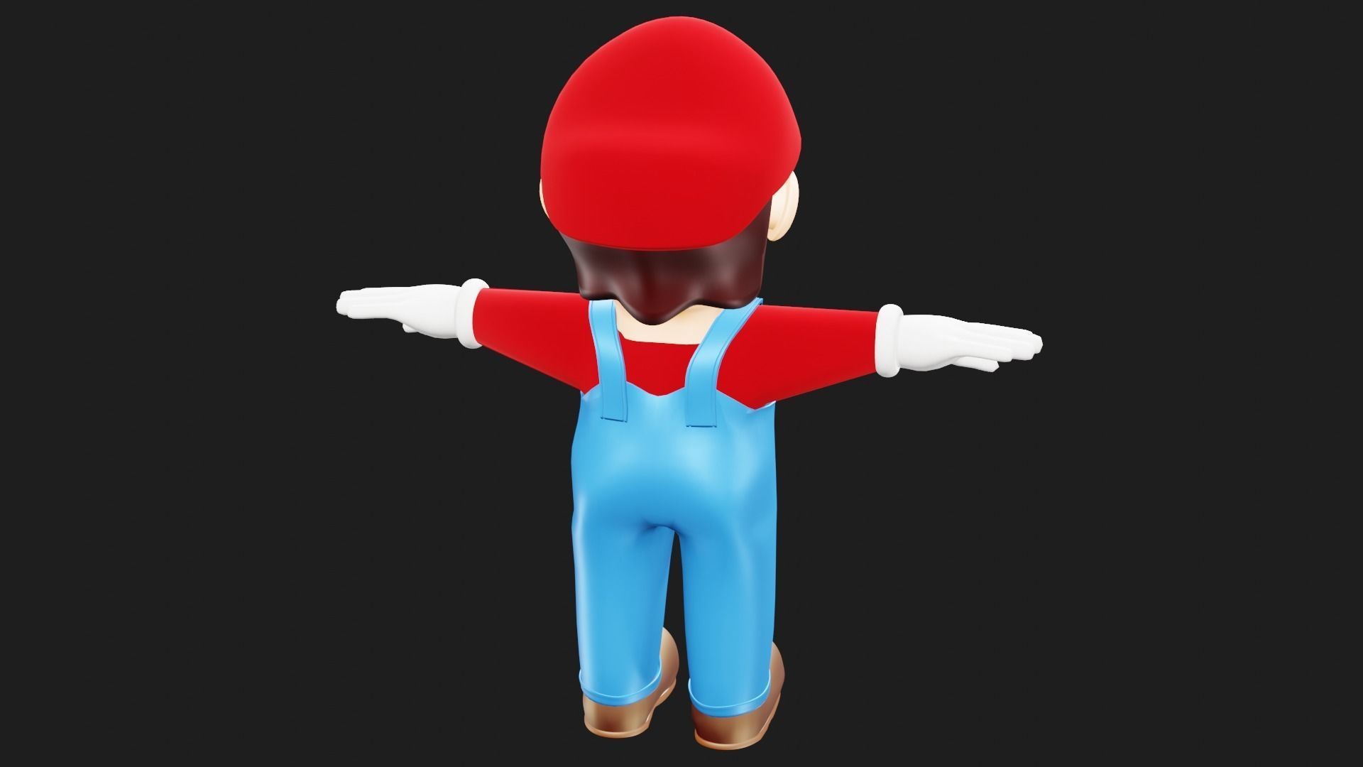 Mario nintendo character Low-poly 3D model_3