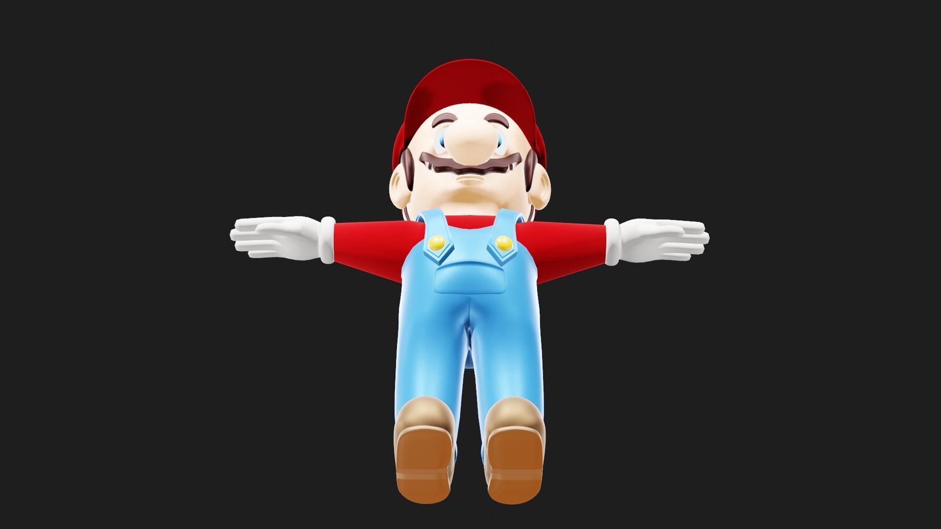 Mario nintendo character Low-poly 3D model_4