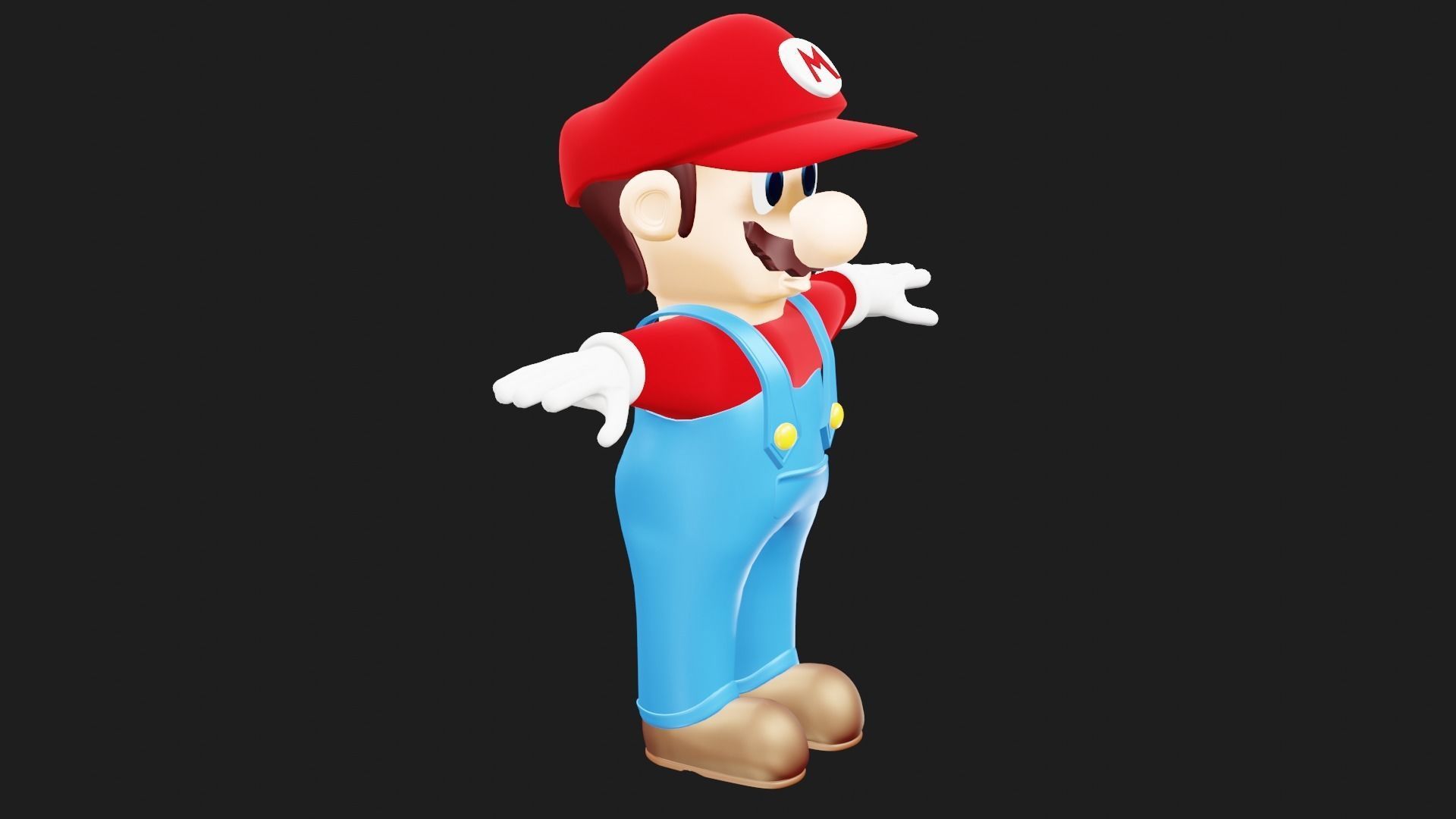 Mario nintendo character Low-poly 3D model_2