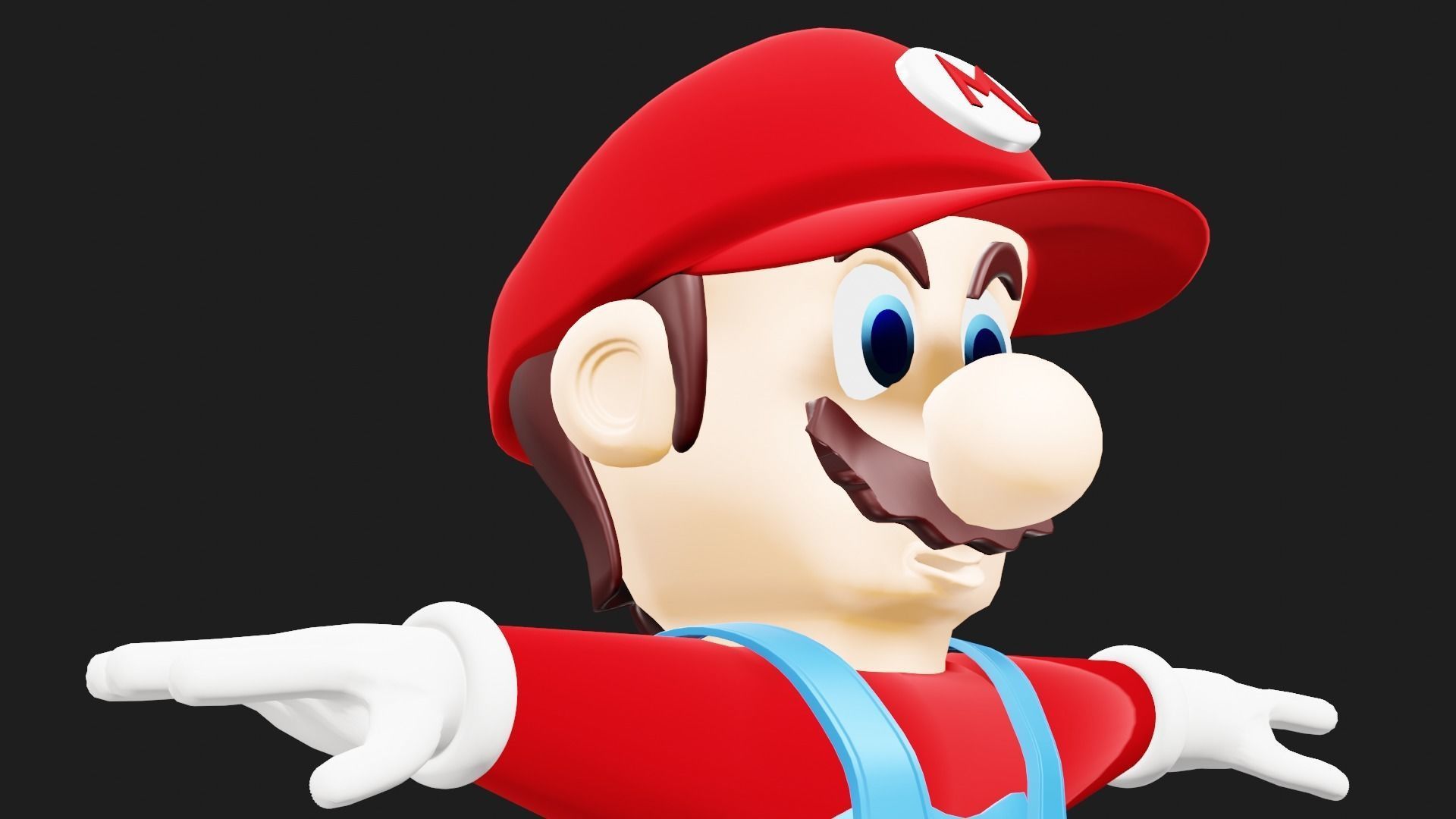 Mario nintendo character Low-poly 3D model_5