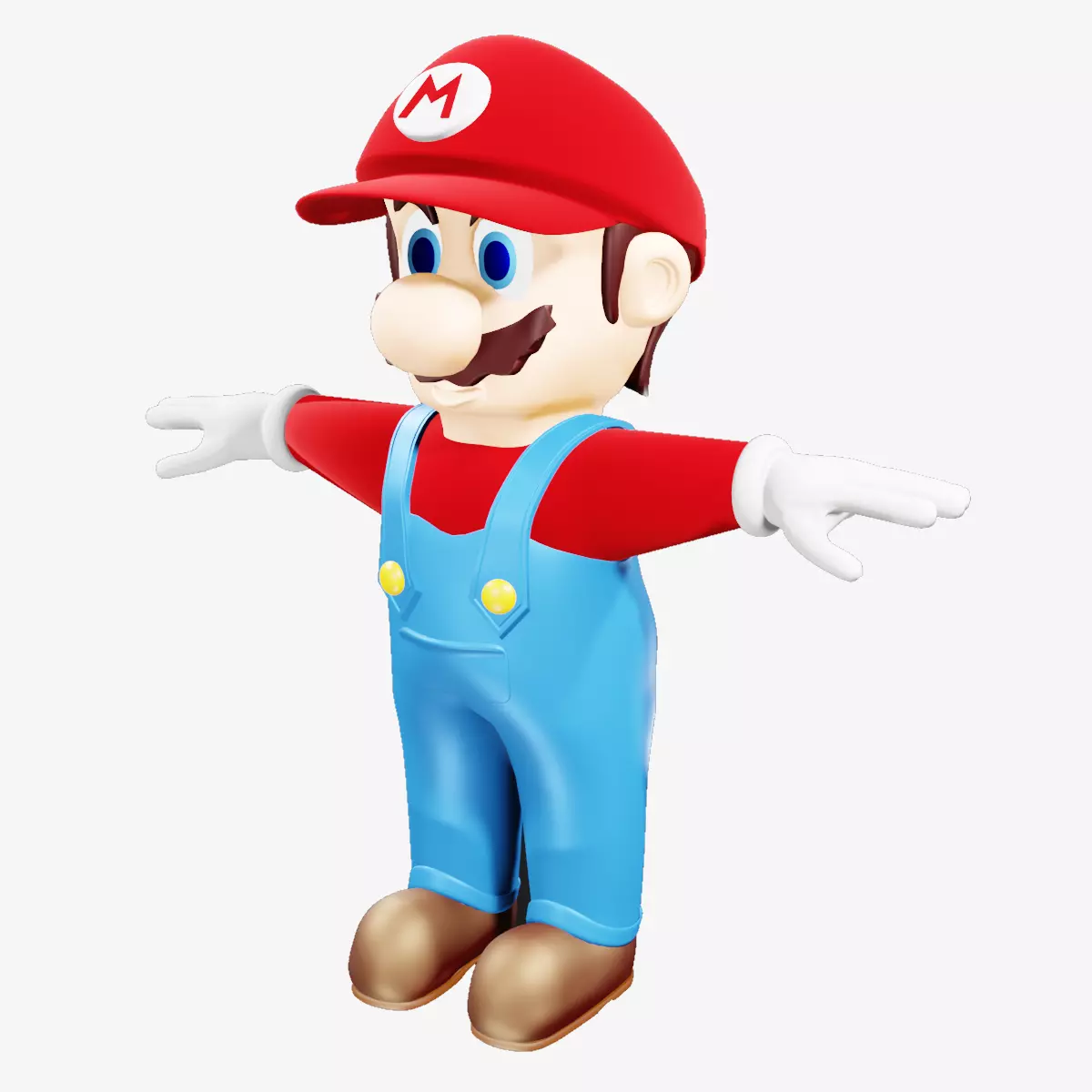 Mario nintendo character Low-poly 3D model_0