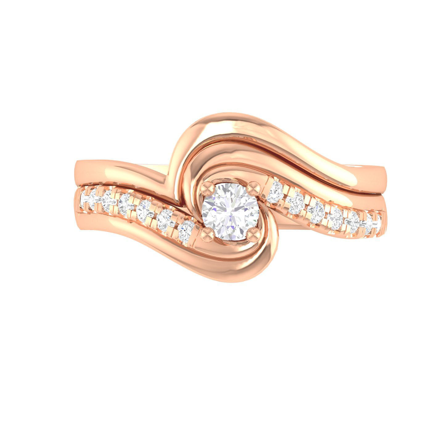 Solitaire Ring with Band - 137589 3D print model_1