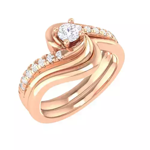 Solitaire Ring with Band - 137589