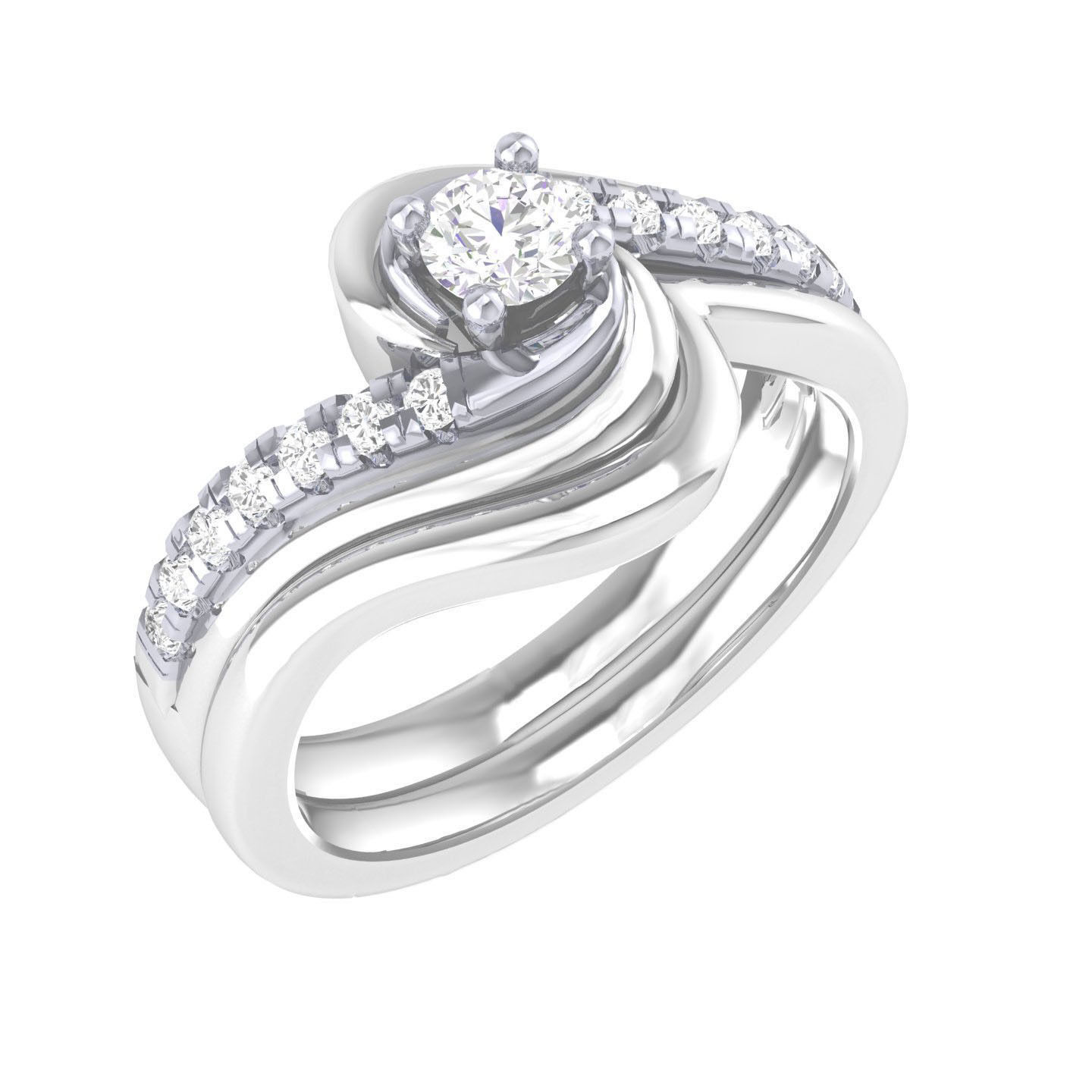 Solitaire Ring with Band - 137589 3D print model_7