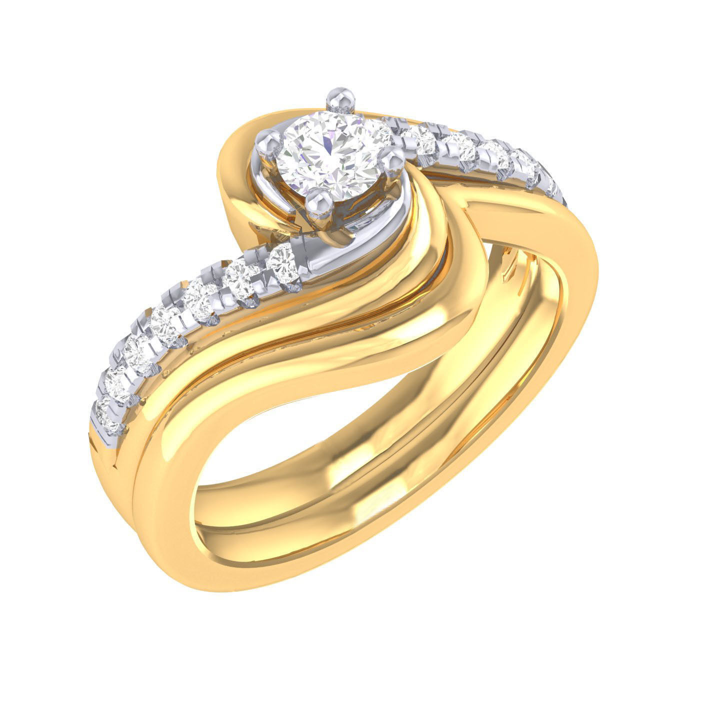 Solitaire Ring with Band - 137589 3D print model_11