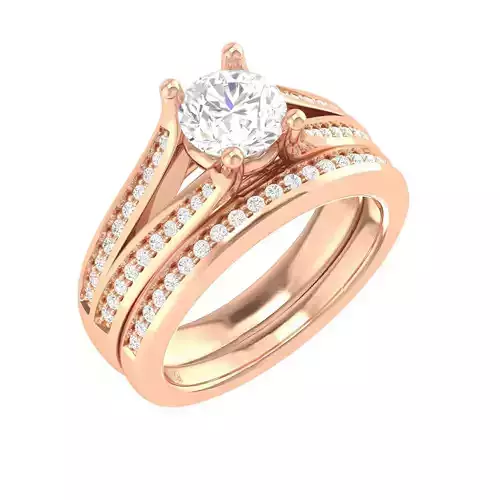 Solitaire Ring with Band - 137588