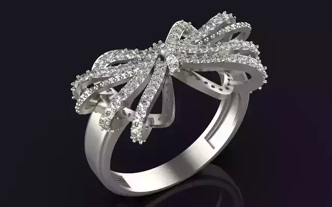 Bow tie engagement ring