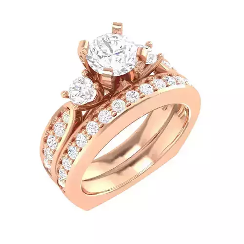 Solitaire Ring with Band - 137586