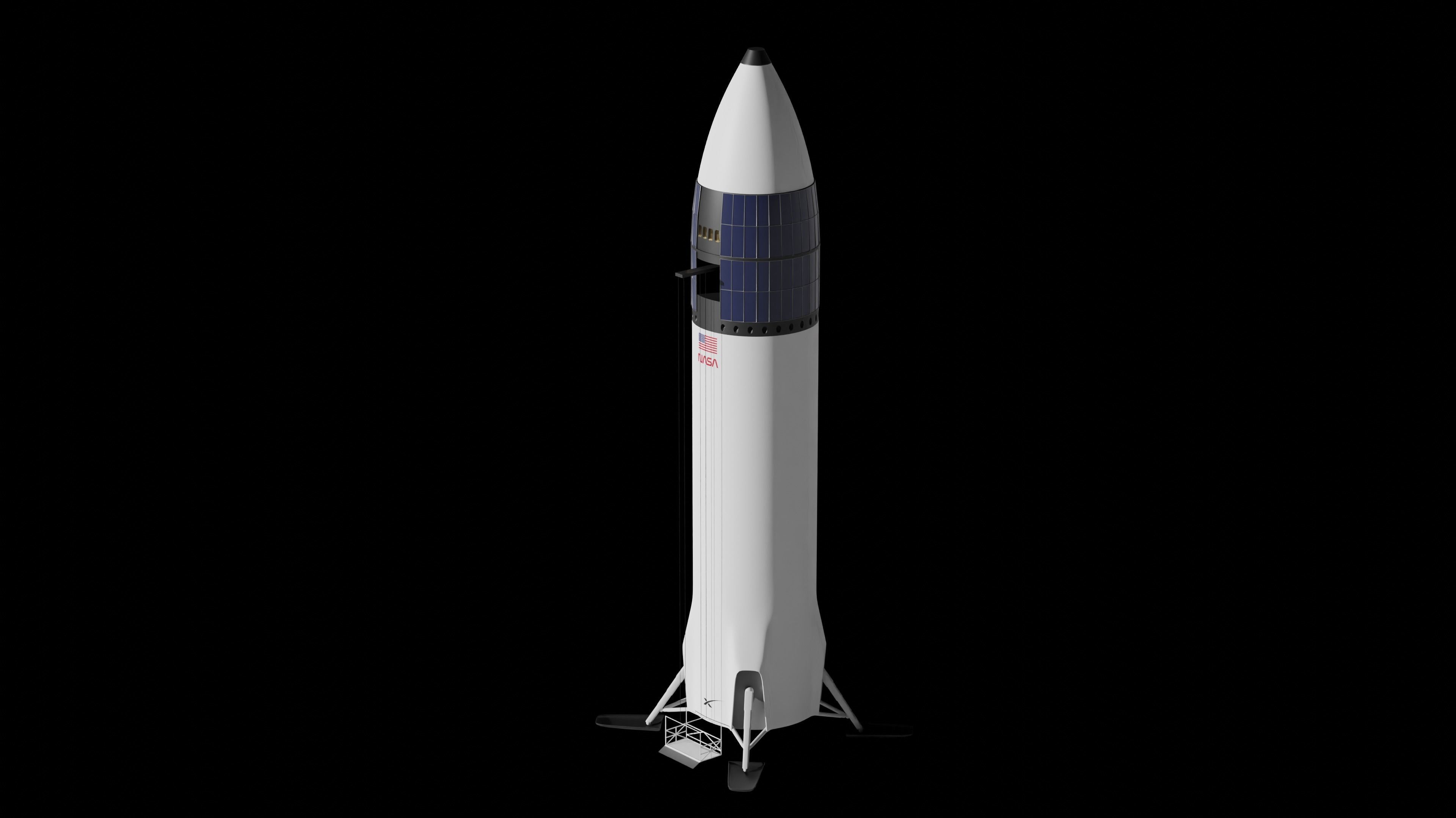 SpaceX Starship Moon Lander - Artemis 3 -  3D model_7