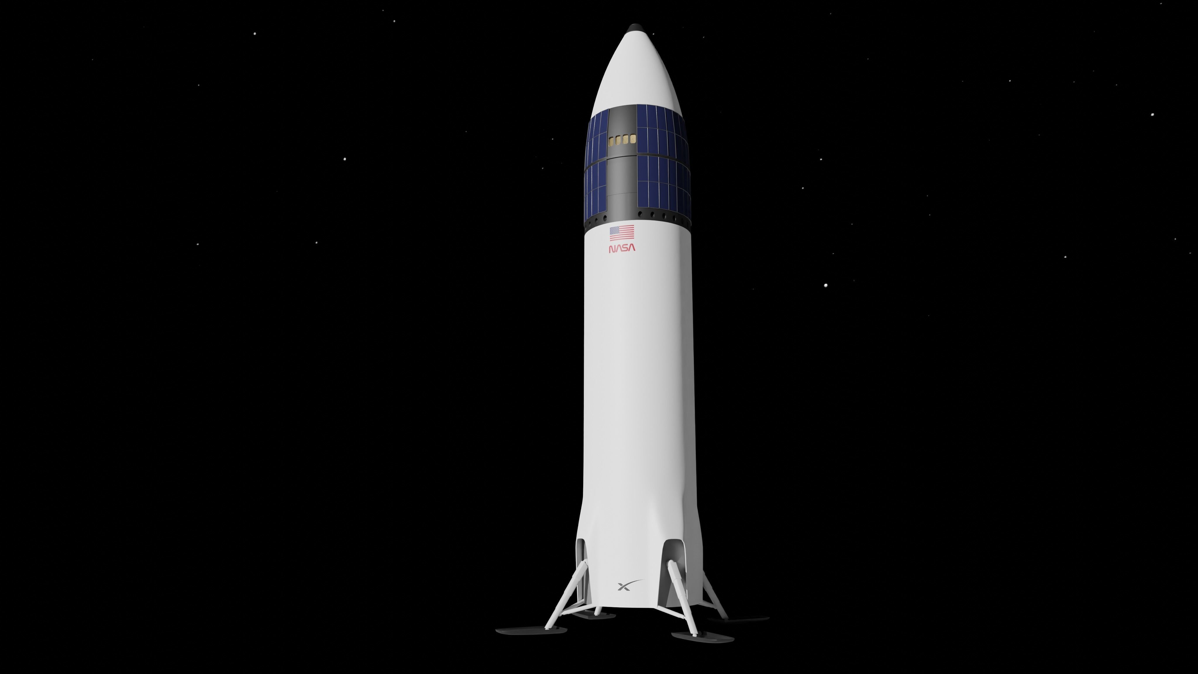 SpaceX Starship Moon Lander - Artemis 3 -  3D model_8