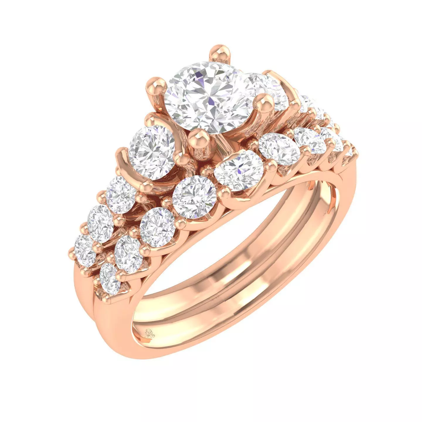 Solitaire Ring with Band - 137581 3D print model_0