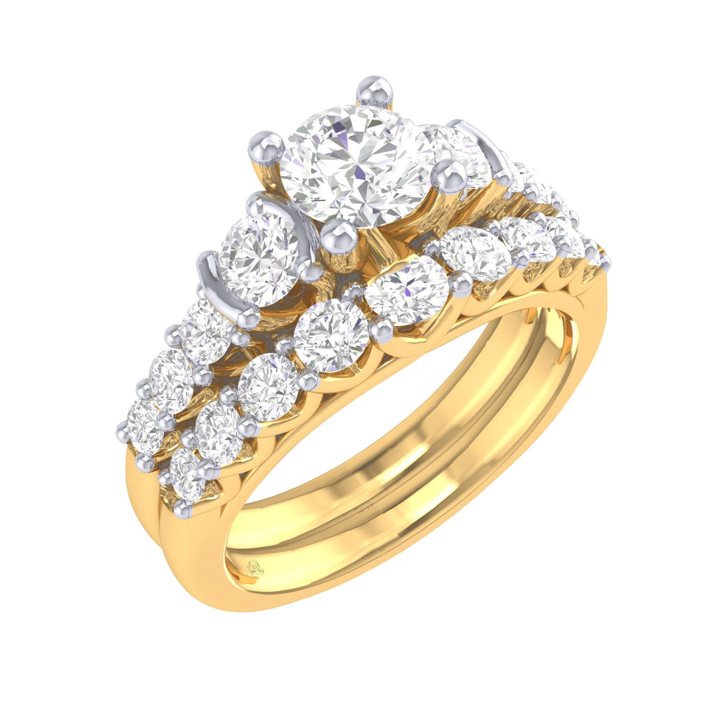 Solitaire Ring with Band - 137581 3D print model_11
