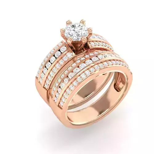 Solitaire Ring with Band - 137568
