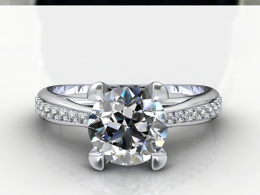 Engagement Ring With Side Diamonds CAD Design-CC126-SD 3D print model_21