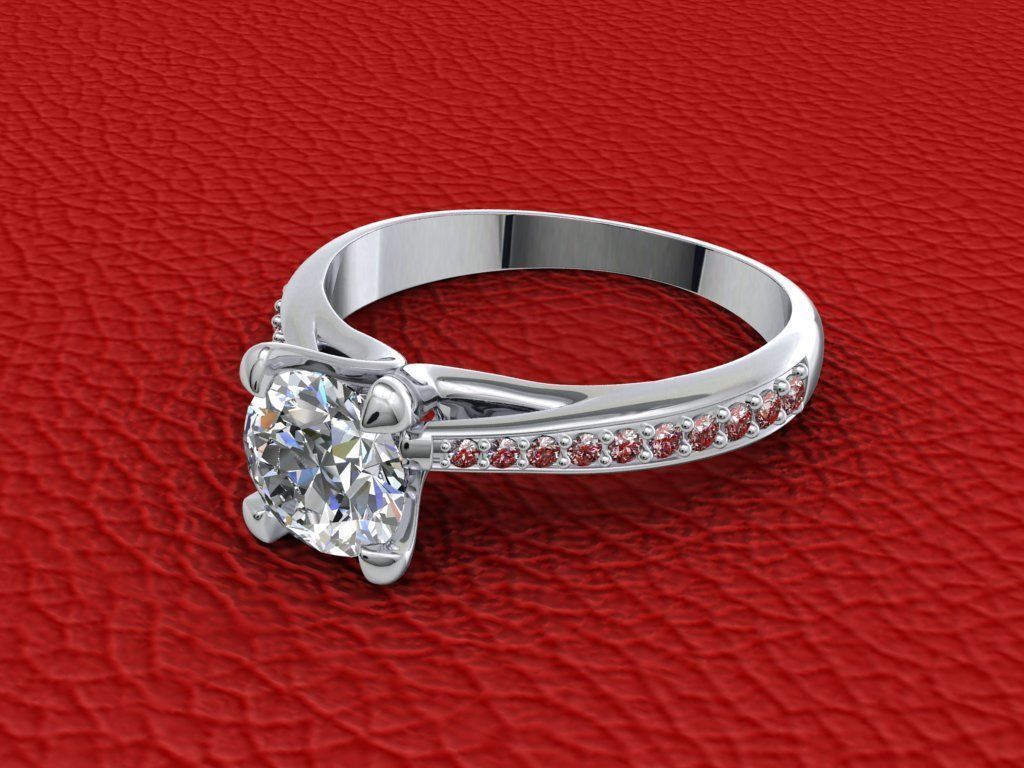 Engagement Ring With Side Diamonds CAD Design-CC126-SD 3D print model_27