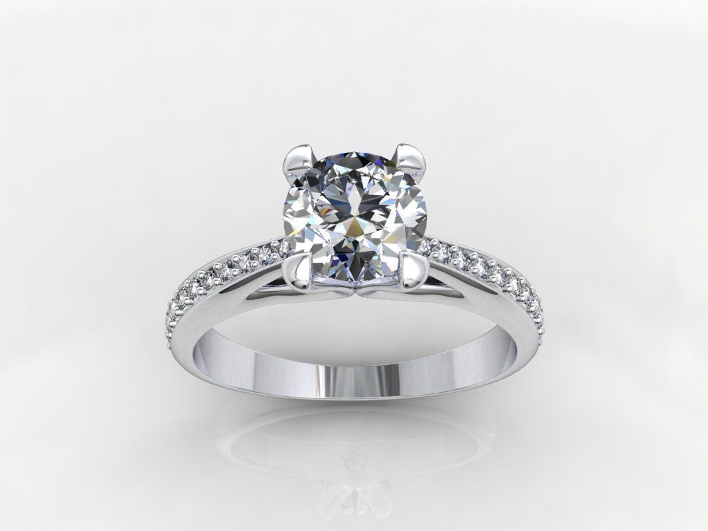 Engagement Ring With Side Diamonds CAD Design-CC126-SD 3D print model_17