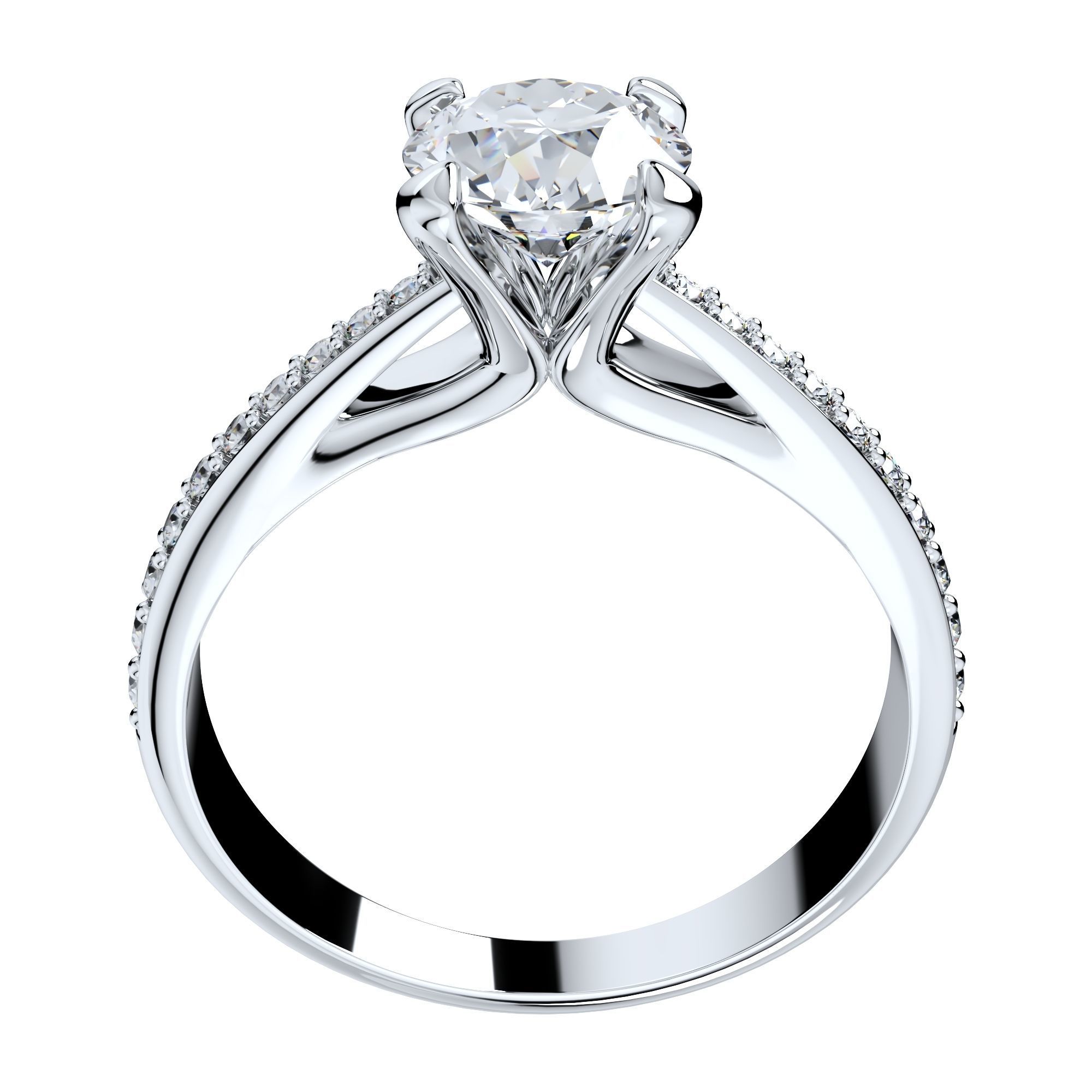 Engagement Ring With Side Diamonds CAD Design-CC126-SD 3D print model_4
