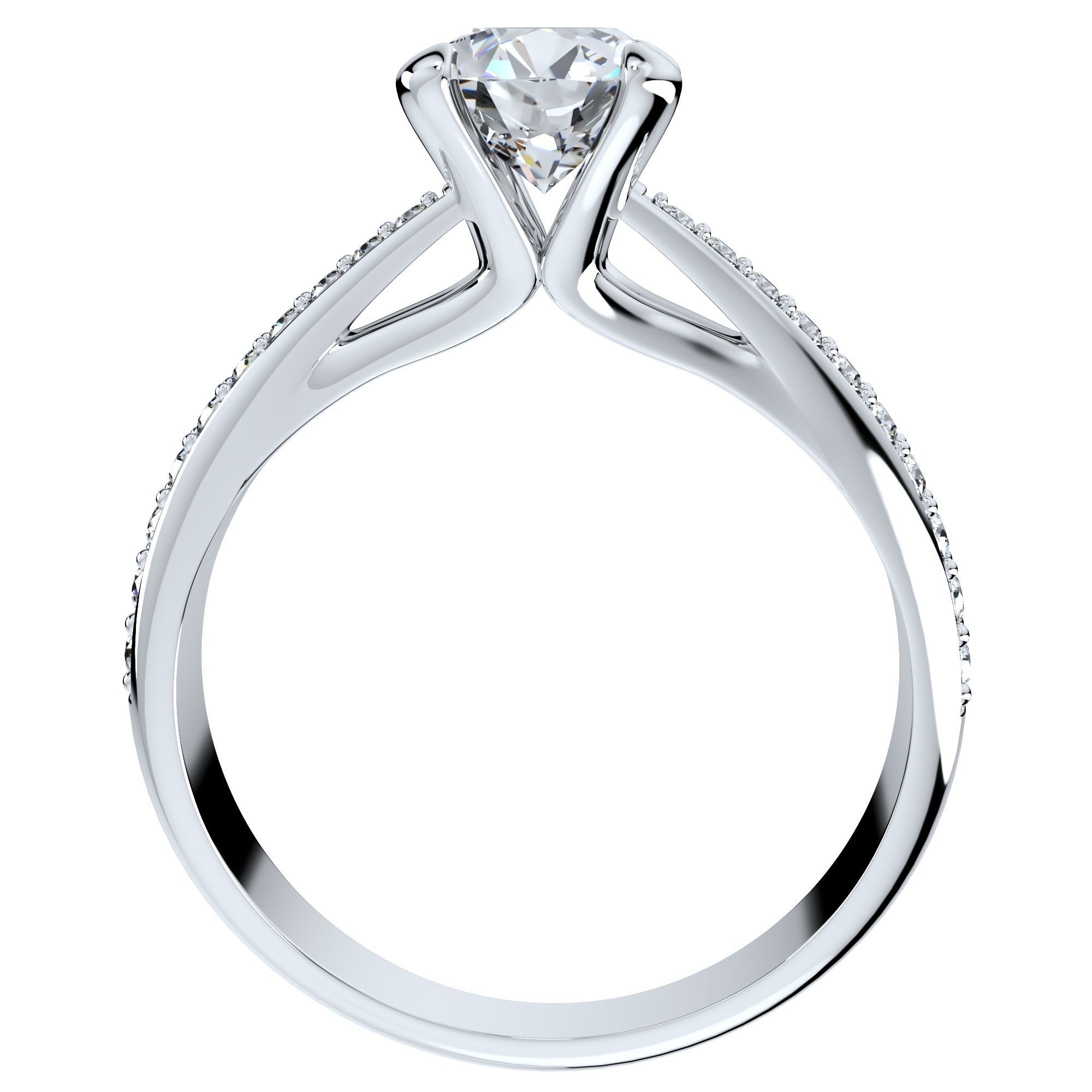Engagement Ring With Side Diamonds CAD Design-CC126-SD 3D print model_9