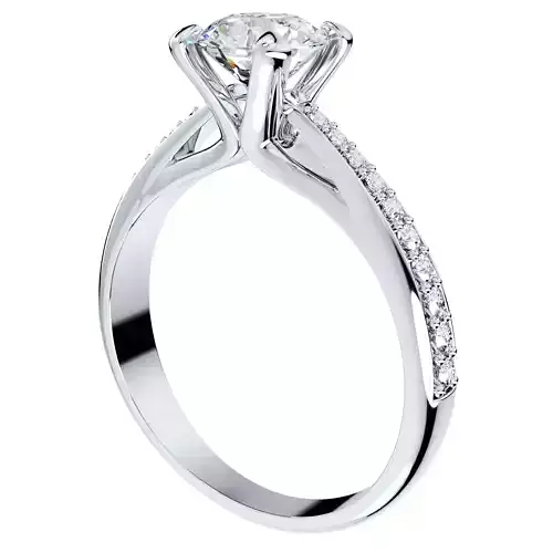 Engagement Ring With Side Diamonds CAD Design-CC126-SD 3D print model