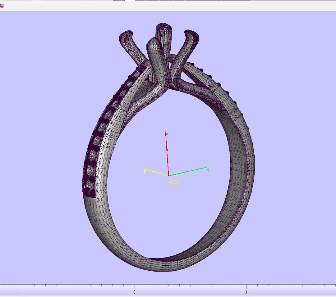 Engagement Ring With Side Diamonds CAD Design-CC126-SD 3D print model_37