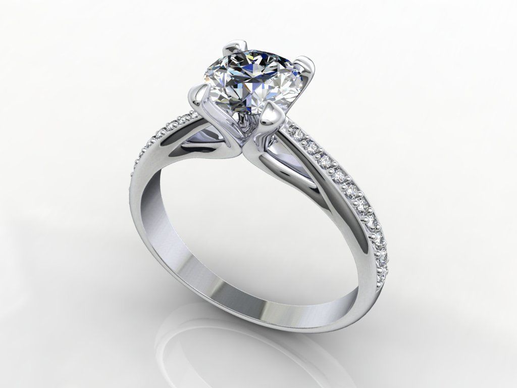 Engagement Ring With Side Diamonds CAD Design-CC126-SD 3D print model_18