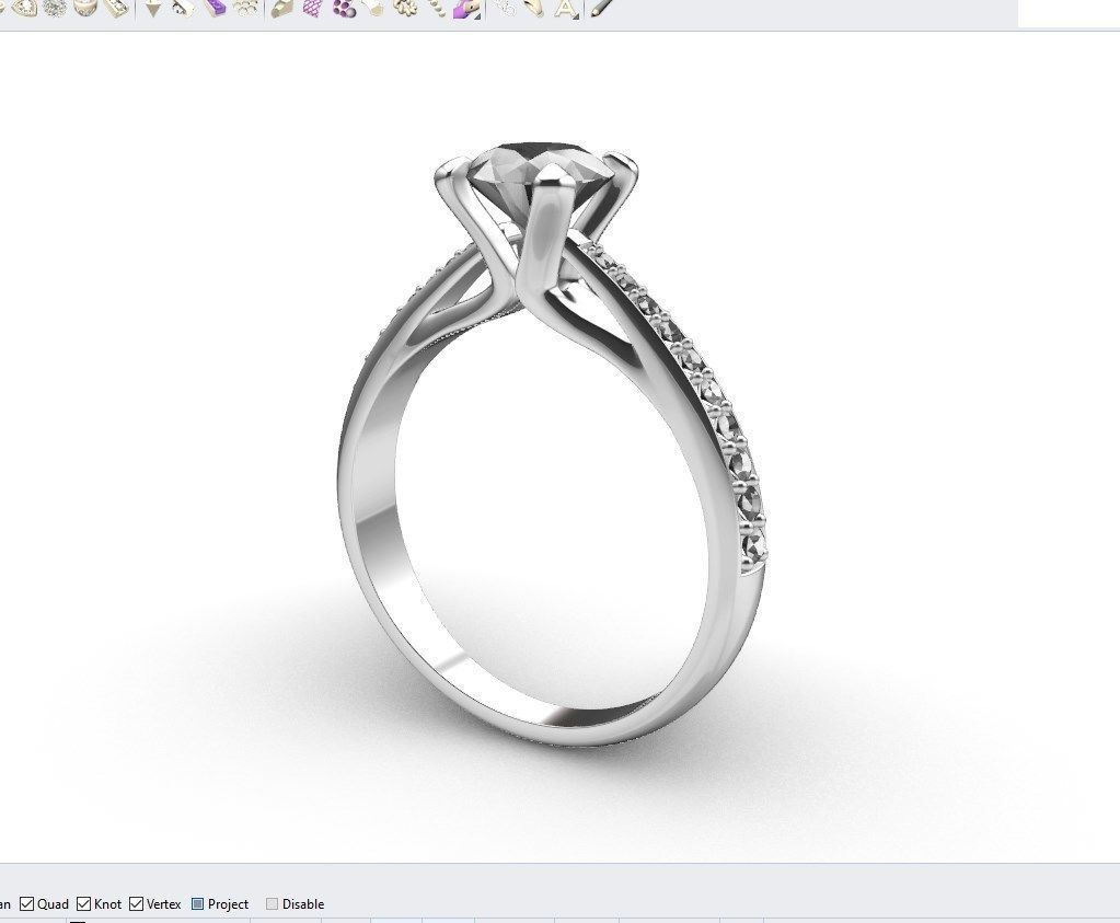 Engagement Ring With Side Diamonds CAD Design-CC126-SD 3D print model_35