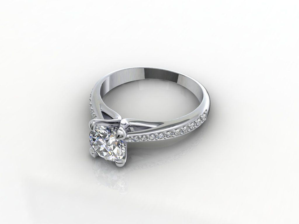 Engagement Ring With Side Diamonds CAD Design-CC126-SD 3D print model_24