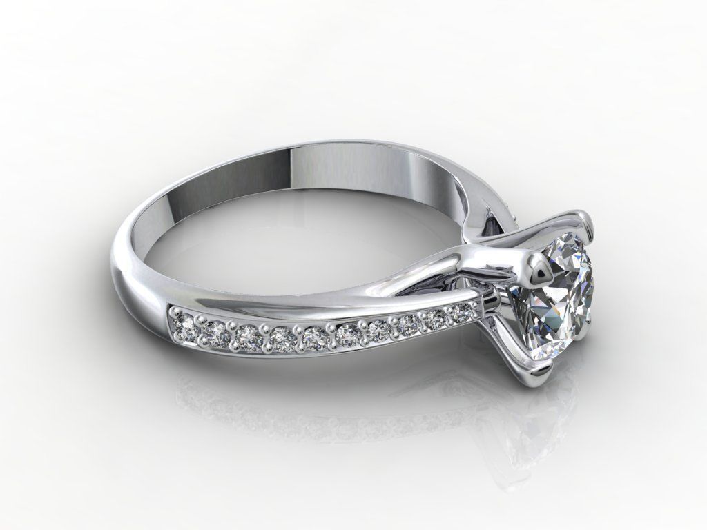 Engagement Ring With Side Diamonds CAD Design-CC126-SD 3D print model_25