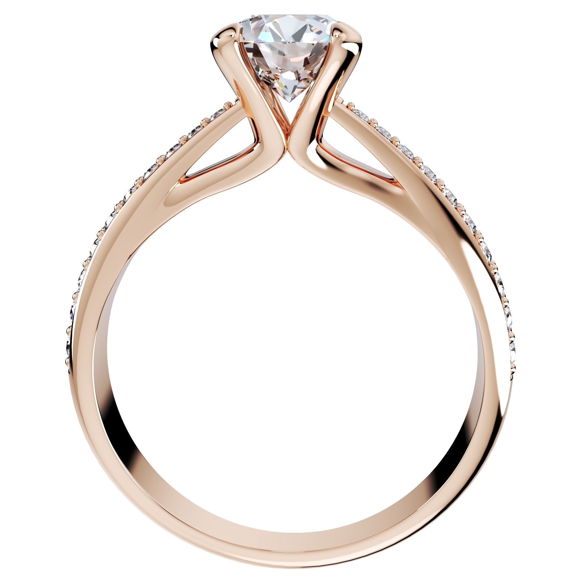 Engagement Ring With Side Diamonds CAD Design-CC126-SD 3D print model_7