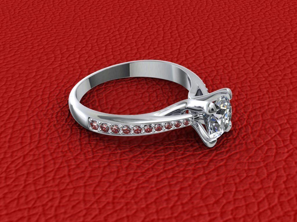 Engagement Ring With Side Diamonds CAD Design-CC126-SD 3D print model_26