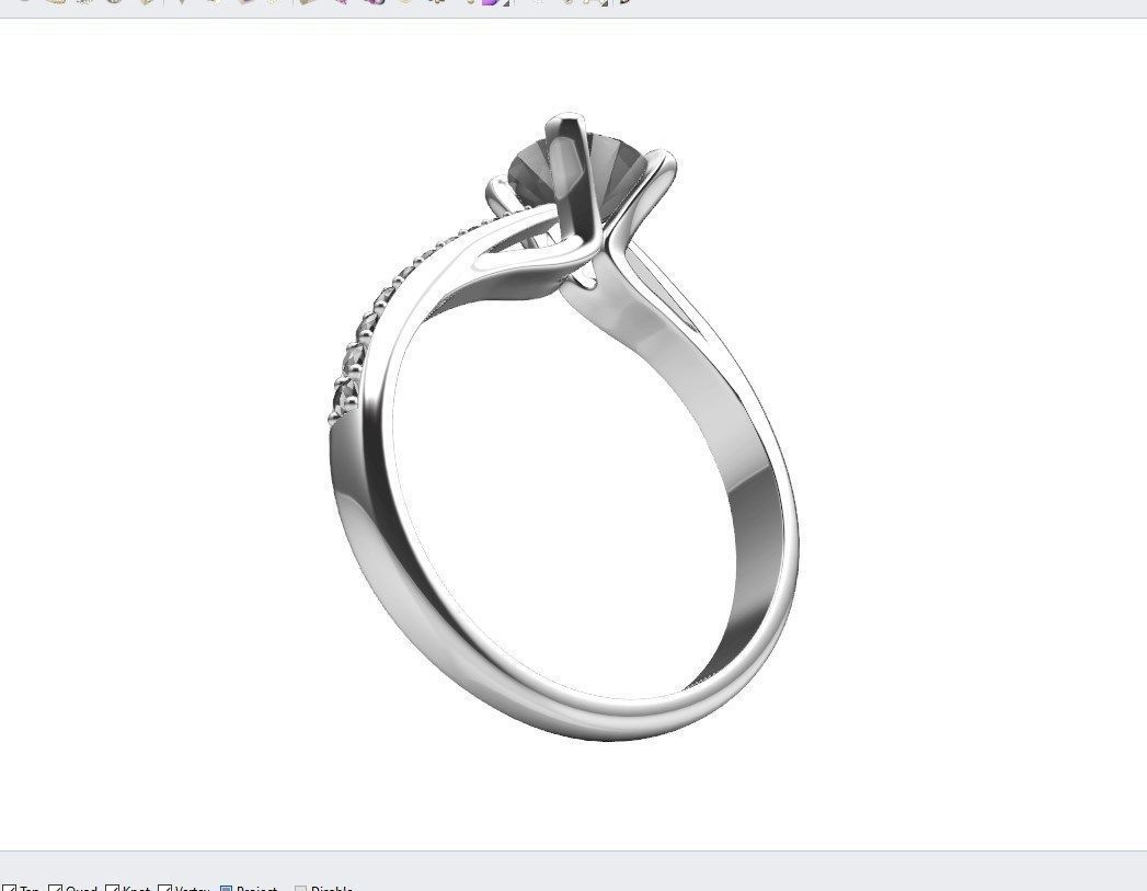 Engagement Ring With Side Diamonds CAD Design-CC126-SD 3D print model_33