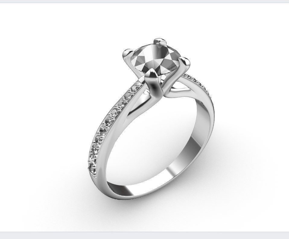 Engagement Ring With Side Diamonds CAD Design-CC126-SD 3D print model_38