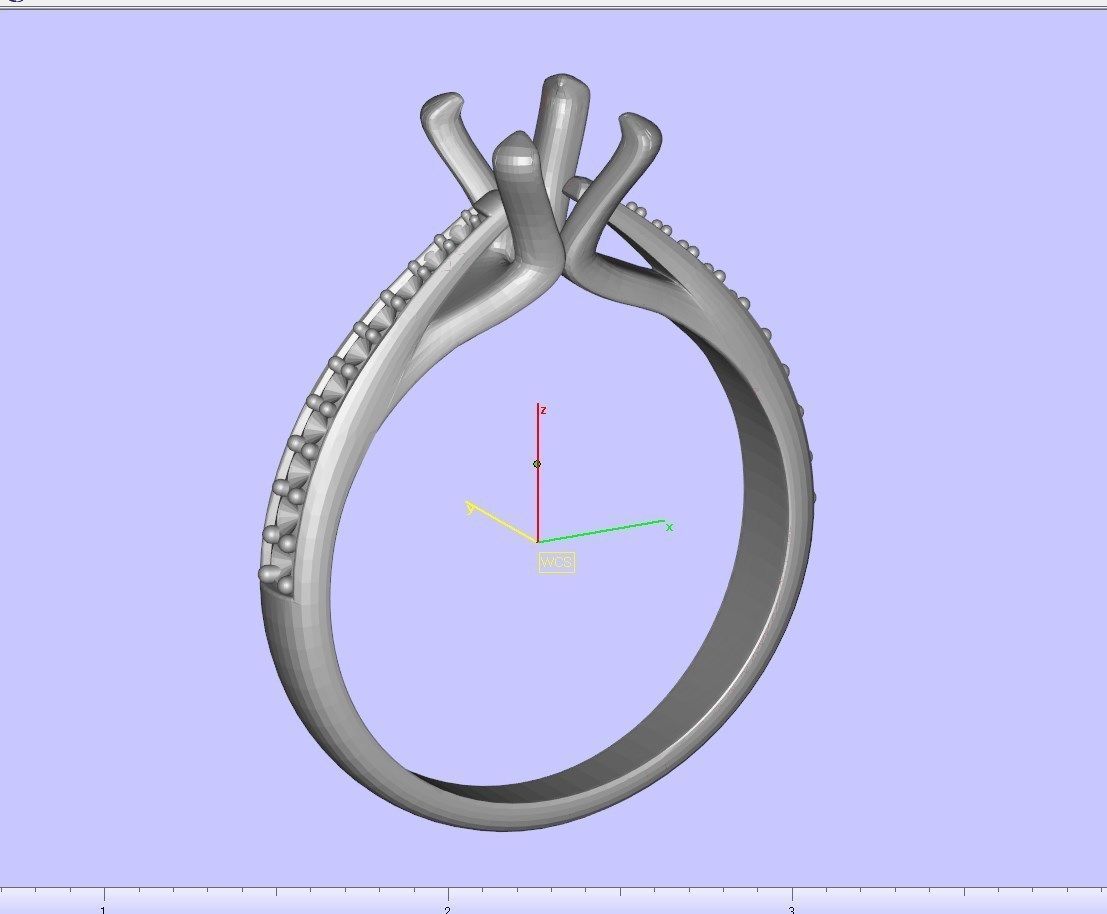 Engagement Ring With Side Diamonds CAD Design-CC126-SD 3D print model_32