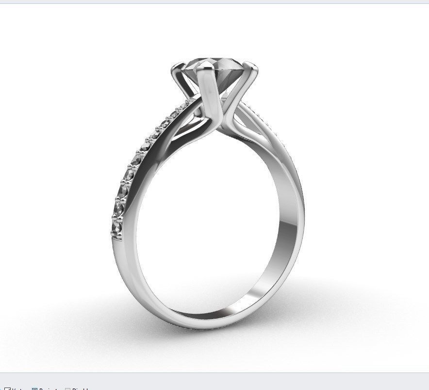 Engagement Ring With Side Diamonds CAD Design-CC126-SD 3D print model_31