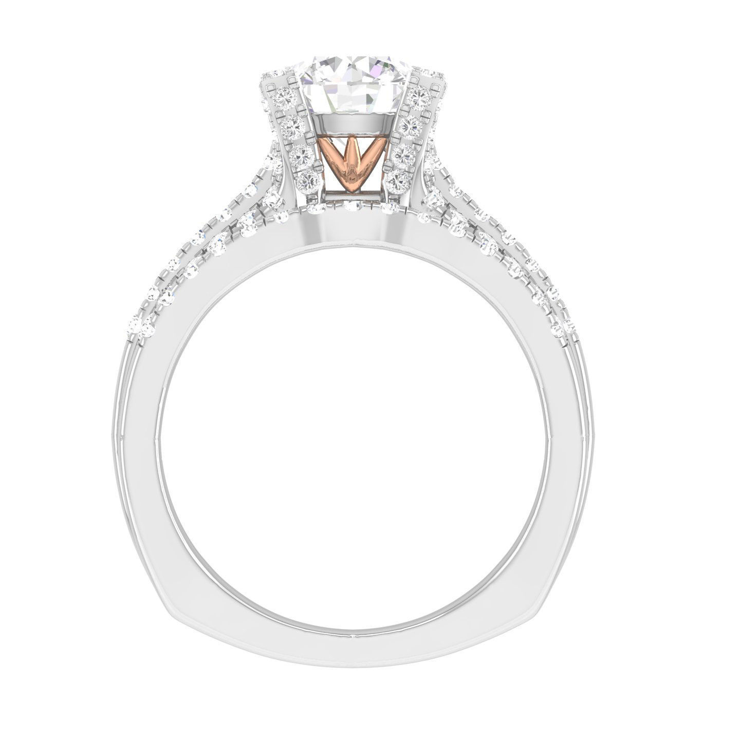 Solitaire Ring with Band - 137562 3D print model_5