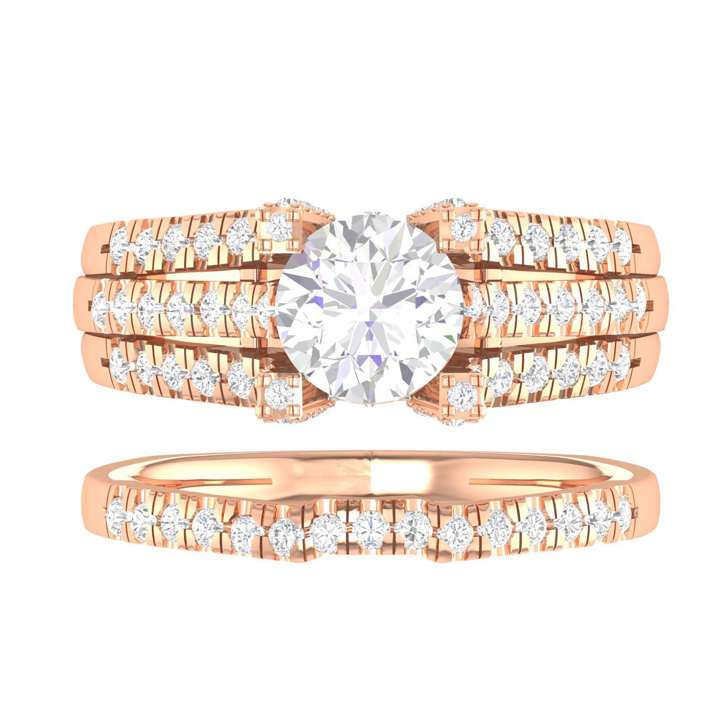 Solitaire Ring with Band - 137562 3D print model_1