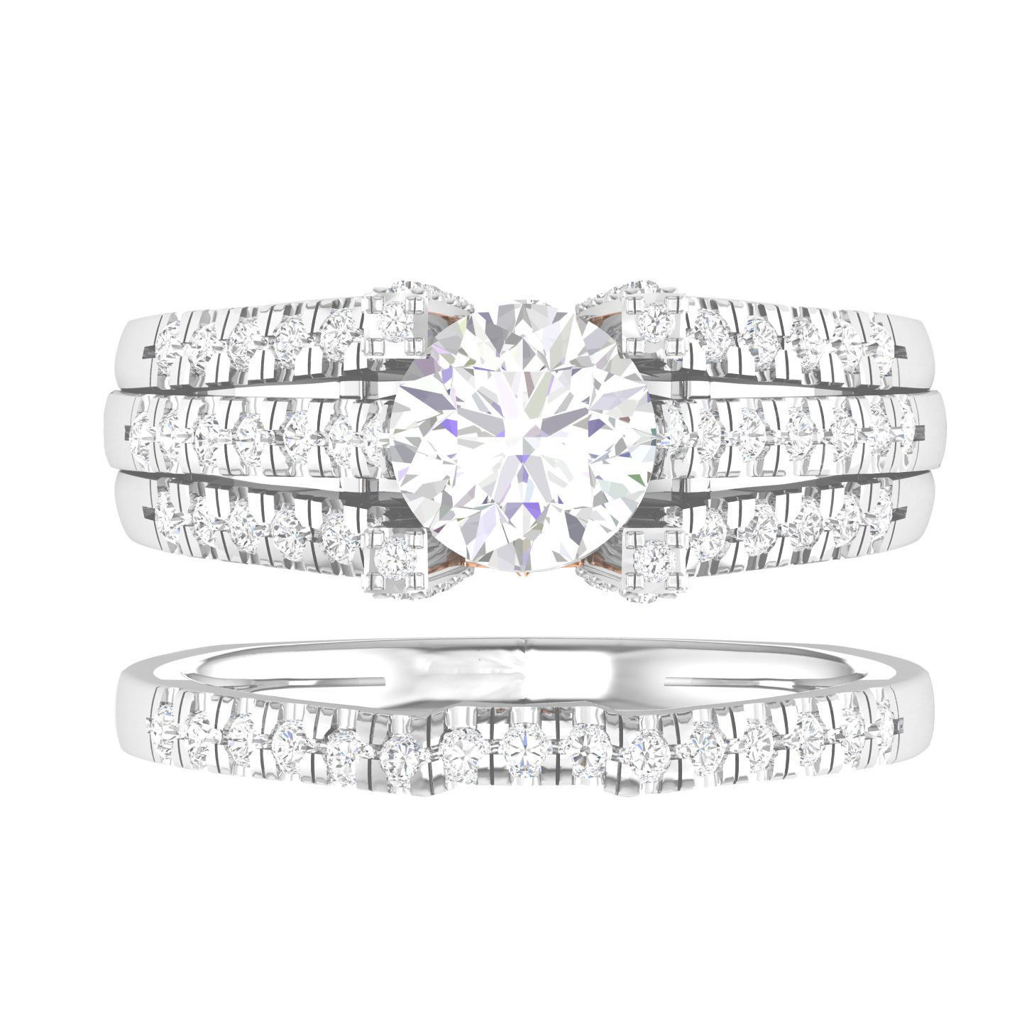 Solitaire Ring with Band - 137562 3D print model_4