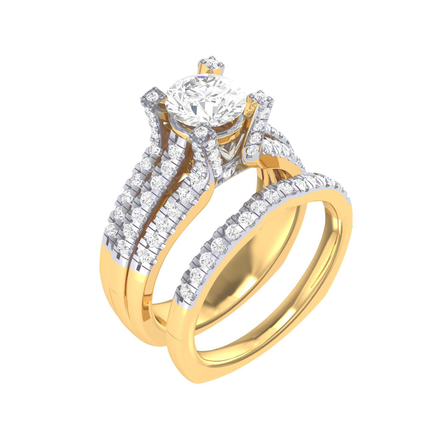 Solitaire Ring with Band - 137562 3D print model_11
