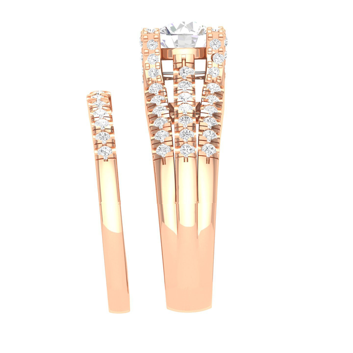 Solitaire Ring with Band - 137562 3D print model_3