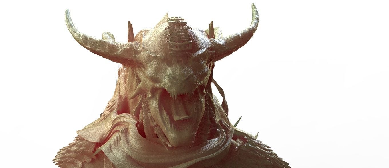 Demon monster head 3D model_2