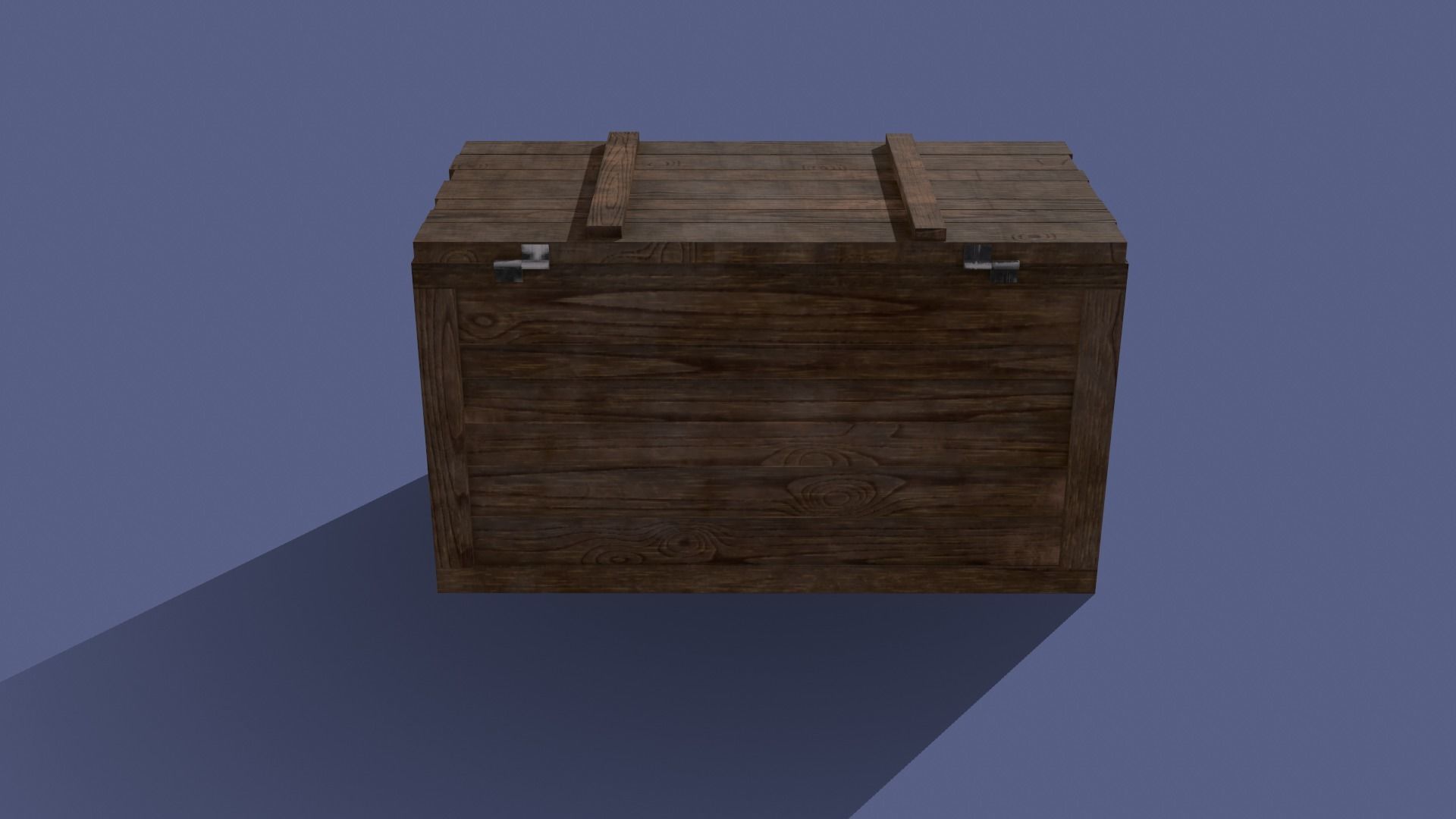 Wood chest Low-poly 3D model_2