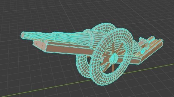 WW1-Cannon Ball Low-poly 3D model_3