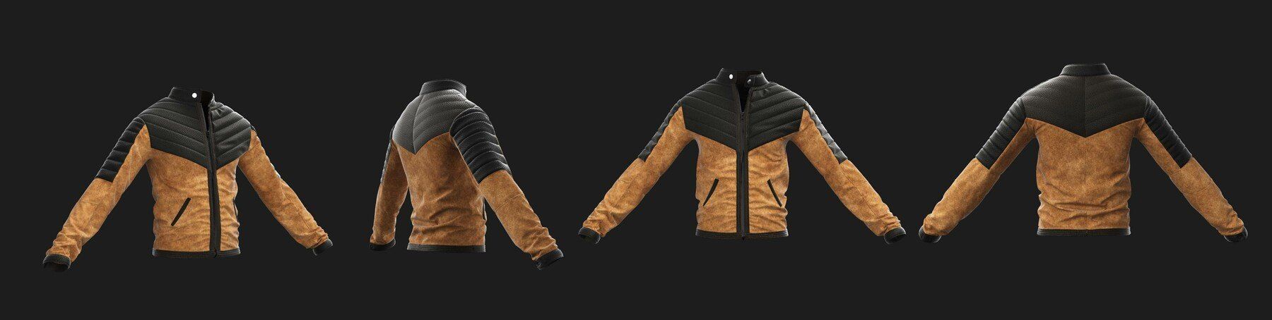 Man Jacket Marvelous Designer OBJ FBX 3D model_1
