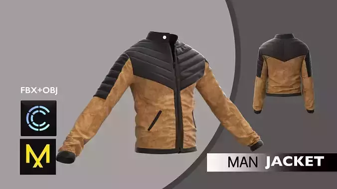 Man Jacket Marvelous Designer OBJ FBX 3D model