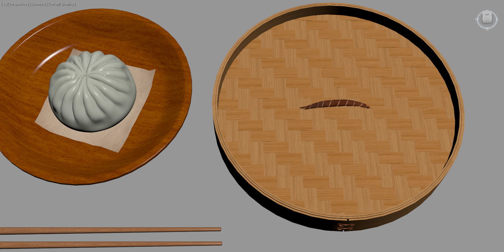 Steamed Bun Baozi 3D model Download Low-poly 3D model_6